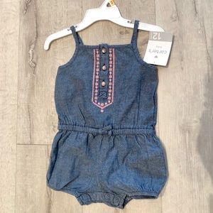 NWT Carter’s 12mo Denim Romper 💕
